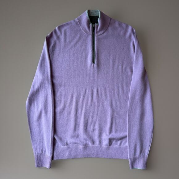 Greyson 1/4 Zip Pullover M Purple Wool Golf Sportswear Lightweight Outerwear - Picture 1 of 9
